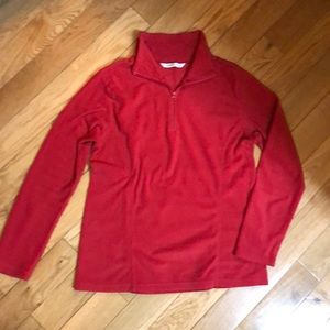Old Navy red fleece quarter zip